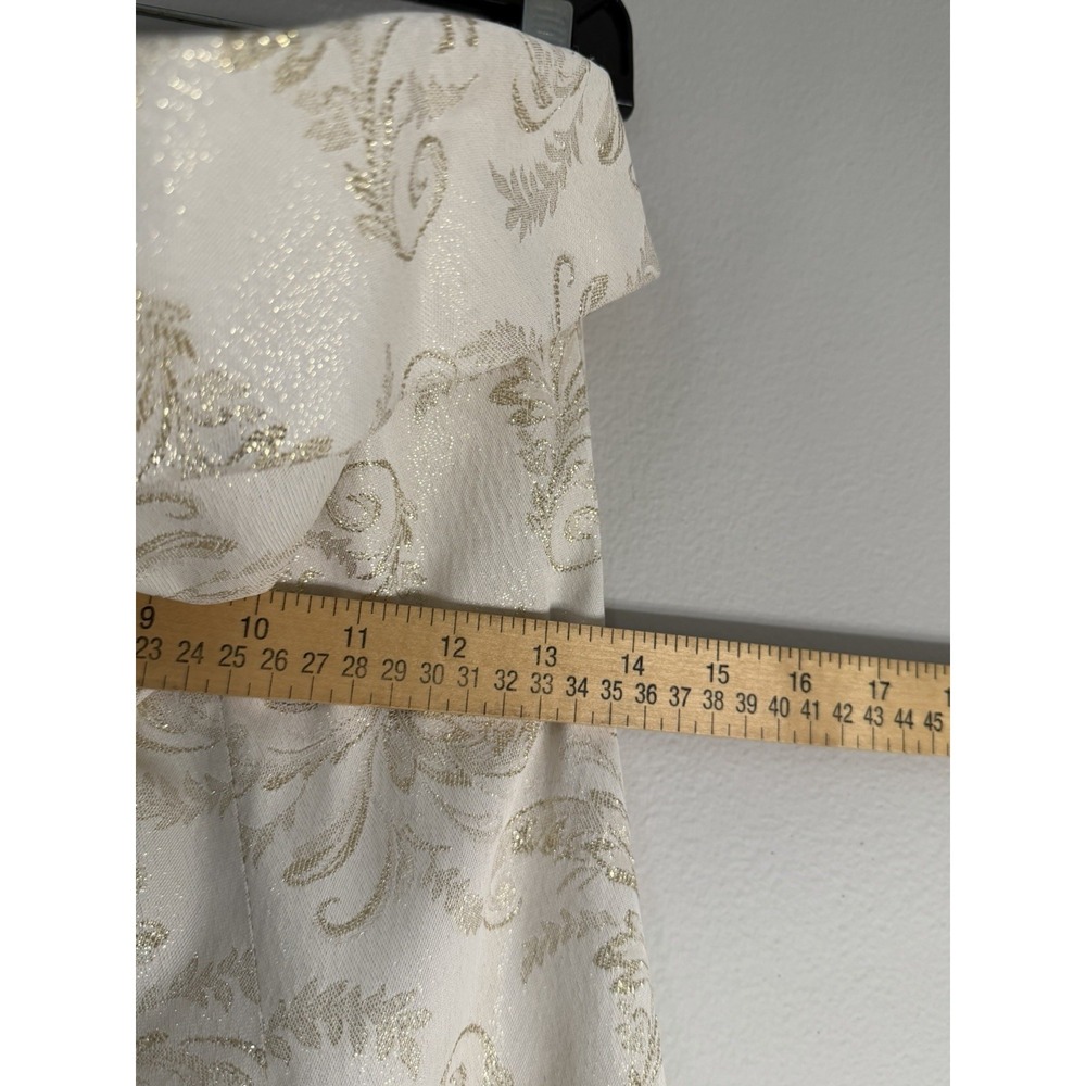 Night Way Collection Strapless Long Dress Gown Cream Gold Shimmer Prom Galla USA - Picture 7 of 9